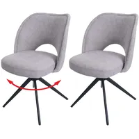 Mendler 2er-Set Esszimmerstuhl HWC-N72, Polster-Küchenstuhl, drehbar Auto-Return, Stoff/Textil (420g/m2)