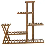 GarveeMore Blumenständer Pflanzenregal Holz Blumenregal MehrstöCkig für Wohnzimmer, mit 5 Ebenen und 7 Plattformen,Robuste Konstruktion