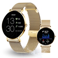 XCOAST Damen SMARTWATCH SIONA 2, Classic Gold, iOS & Android, AMOLED Display, 6,9mm flach, Fitnesstracker Damen, Blutsauerstoff, Herzfrequenz, Blutdruck, wasserfest