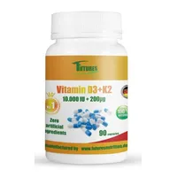 Vitamin D3 10000 iu + Vitamin K2 MK7 200 mcg 90 kapseln 100% Natural, Germany