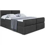 altdecor Boxspringbett BOXI3-Z KING 160 x 200 cm H3/H4 Schwarz