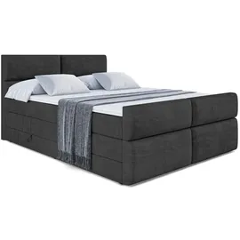 altdecor Boxspringbett BOXI3-Z KING 160 x 200 cm H3/H4 Schwarz