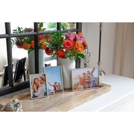 Edzard 2er Set Bilderrahmen Genua für Foto 13x 18 cm, edel versilbert, anlaufgeschützt,