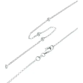 Elli Halskette Solitär Kristallen 925 Silber Weiß 45