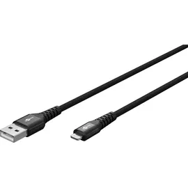 goobay Lightning auf USB-A Supersoftes Textilkabel mit Metallsteckern, 0,5 m 74485