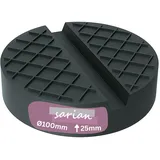 Gummiauflagen Verschiedene Größen für Wagenheber und Hebebühnen zum Reifenwechseln Rangierwagenheber Gummiklotz Gummiunterlage (100x25 V-Nut+Waffel)