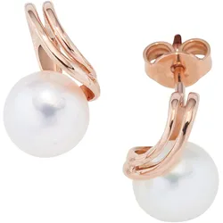 Perlenohrringe JOBO, rosa (roségold 585), Ohrringe, Damen, Roségold 585-Perlen, Rosu00e9gold 585, Perlen, 585 Roségold mit Süßwasser-Zuchtperlen