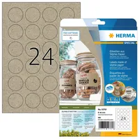 Herma 10761 Universal Etiketten aus Graspapier rund, 20 Blatt,