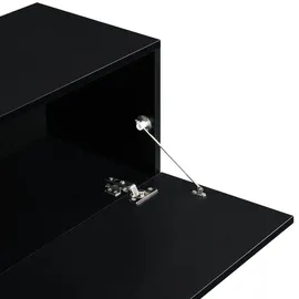 [en.casa] Evaton TV-Lowboard 140 x 33 x 30 cm Schwarz Hochglanz Spanplatte
