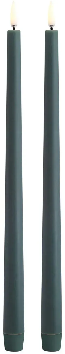 Uyuni LED Tafelkerze 32cm slim pine green 2 Stück