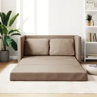 Festnight Bodensofa Klappbar,Sofa Mit Schlaffunktion,Schlafsofa 2 in 1,Bodensofa mit Schlaffunktion,2 Sitzer Sofa Mit Schlaffunktion,Schlafsofa Cappuccino-Braun 2 Sitzer Kunstleder