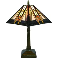 Tokira Vintage Tiffany Tischlampen 10 Zoll, Tiffany Tischlampe Antik Original, Glasmalerei Lampen Handgefertigt Schlafzimmer Nacht Lampenschirme Wohnzimmer [Ohne Glühbirnen]