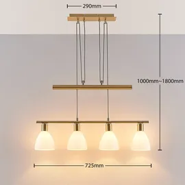 LINDBY Simeon 3-flg. 72,5 cm Glas gold