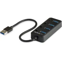 Startech StarTech.com 4 Port USB 3.0 Hub - 4x USB-A mit individuellen An/Aus-Schaltern - Mobiler USB 3.0 Verteiler - Bus-Powered USB 3.0 Splitter