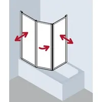 Kermi Vario 2000 Faltwand 2-/1-flügelig V2TS20801412K 79-81,3x140cm, silber mattglanz, Kerolan Perl