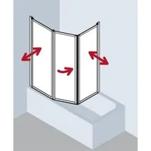 Kermi Vario 2000 Faltwand 2-/1-flügelig V2TS20801412K 79-81,3x140cm, silber mattglanz, Kerolan Perl