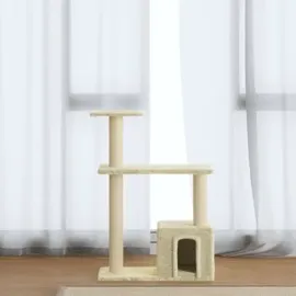vidaXL Kratzbaum mit Sisal-Kratzsäulen 70 cm beige