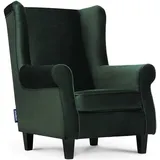 Konsimo Ohrensessel Miles Webstoff 82 x 105 x 97 cm Grün