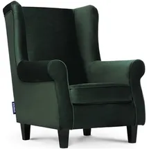 Konsimo Ohrensessel Miles Webstoff 82 x 105 x 97 cm Grün
