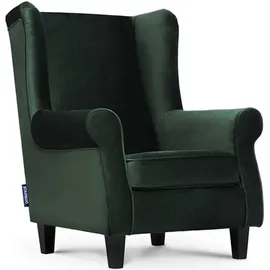 Konsimo Ohrensessel Miles Webstoff 82 x 105 x 97 cm Grün