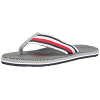 Tommy Hilfiger Herren Flip Flops Massage Footbed Zehentrenner, Grau (Antique Silver), 44 - 44 EU