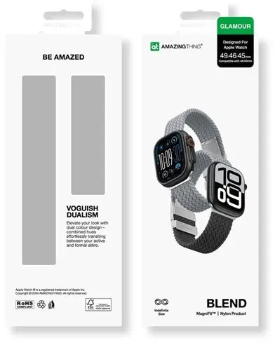 Blend Band 2-Pack for Apple Watch 45/46/49mm - Gray-Black/Gray