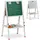 Relaxdays Kinderstandtafel Whiteboard Kiefernholz MDF Weiß Grün Magnetisch Höhenverstellbar 135 cm x 55 cm x 52 cm 3,9 kg