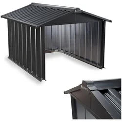 Juskys Mähroboter Garage mit Satteldach   Rasenmäher Dach Carport aus Metall   86 × 98 × 63 cm