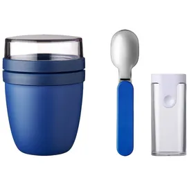 Mepal - Klapplöffel-Set mit Lunchpot Ellipse - Praktischer & Müslibecher - Unterteilung für Joghurt & Müsli - Gefrierschrank-, Mikrowellen- und Getreidegeeignet
