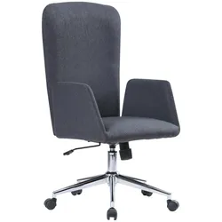 Dmora Bürostuhl Launceston, Präsidentensessel mit Armlehnen, Ergonomischer Chefbürostuhl, 55x56h98/105 cm, Grau