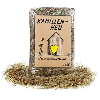 Kamillenheu der Heu Scheune® I 1kg Tüte I naturreines Heu mit Kamillenblüten I für Kaninchen, Meerscheinchen, Nager, Pferde und Co.