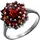 VIVANCE Fingerring 925/- Sterling Silber Granat weiß 062 (19,7)