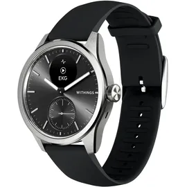Withings Scanwatch 2 42 mm schwarz, Sport Fluorelastomer-Armband schwarz/silber