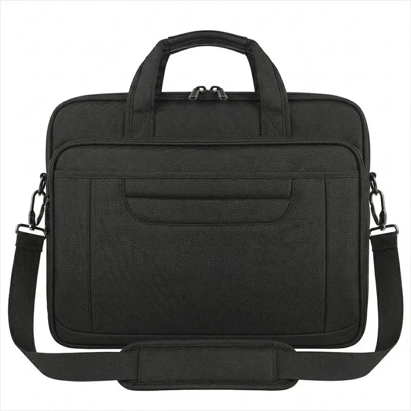 15,6 Zoll wasserdichte, geräumige multifunktionale Business-Laptop-Brieftasche, Schulter- und Umhängetasche für Herren und Damen, Schwarz