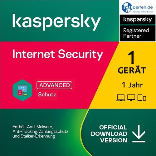 Kaspersky Internet Security 2024, 1/2/3/5/10 Geräte - 1 od. 2 Jahre, Download