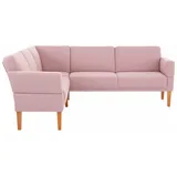 Home Affaire Eckbank »Fehmarn«, 255x98x210 cm Strukturstoff, langer Schenkel rechts, rosa (flamingo) 18309157-0