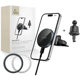 TECH-PROTECT MM15W-V5 Magnetische MagSafe KFZ-Halterung Wireless Charger 15W Schwarz