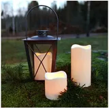 STAR TRADING LED Kerze 7,5cm mit Timer für Außen Outdoor-Kerzen flammenlos, flackernde candle