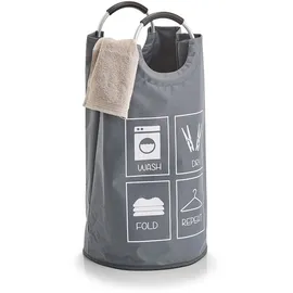 Zeller Wäschesammler m. Griffen, Polyester, grau