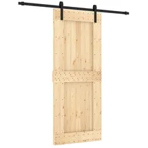 vidaXL Schiebetür rechts 85 x 210 cm Natürlich/Schwarz