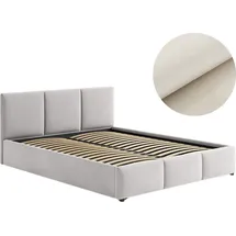 home collective Polsterbett Doppelbett 140x200 cm Samt beige | Beige