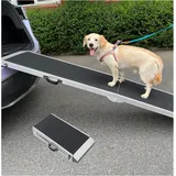 gardhom Hunderampe 213,5x38cm Ausziehbare Teleskoprampe Bis zu 180 kg rutschfest Hundetreppe für Große und Kleine Hunde Geeignet für Große und Kleine Hunde die ins Auto Einsteigen