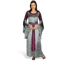 Das Kostümland Hofdame Mittelalter Kostüm für Damen - Silber Bordeaux Gr. 36 38