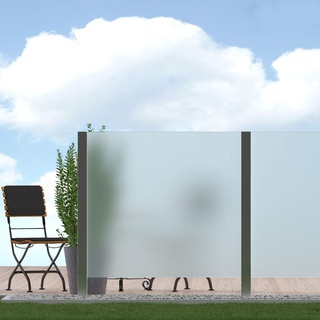 bijon Sichtschutz Glas Terrasse Glas-Zaun Windschutz Terrasse Glas, Balkongeländer Glas für Balkon Garten, Sichtschutzwand Glas, Satiniert PG3 A | 790x1135mm
