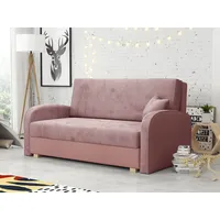 MIRJAN24 Schlafsofa Viva Soft III, mit Bettkasten und Schlaffunktion, 3 Sitzer Polstersofa inkl. Kissen, Sofagarnitur rosa