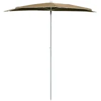 VidaXL Halb-Sonnenschirm mit Mast 180x90 cm Taupe