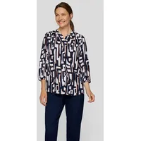 Rabe Druckbluse mit Minimal-Print und Knopfleiste blau 38