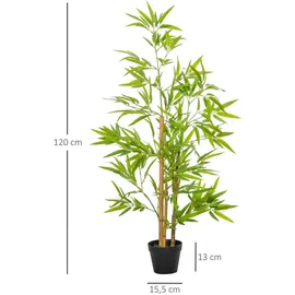 Outsunny Künstlicher Bambus mit Topf Baumdekoration 120cm