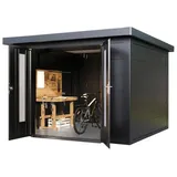 Wolff Finnhaus Premium Metall Gartenhaus Eirik 3030 Anthrazit