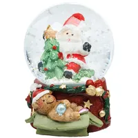 SIKORA Schneekugel 45 mm Weihnachtsmann mit Bär
